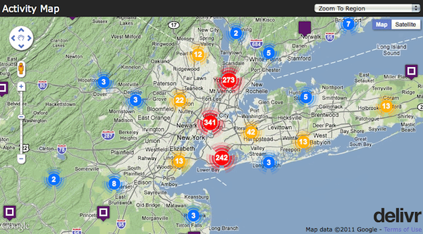U.S. East Coast Activity Map - QR Code Scans (Delivr Screenshot) U.S. East Coast Activity Map - QR Code Scans (Delivr Screenshot)