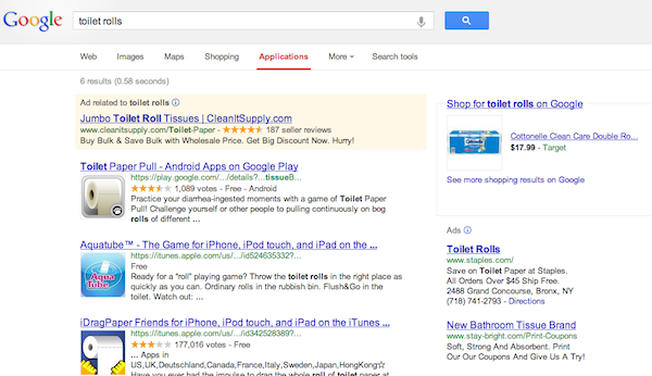 App results in Google App results in Google