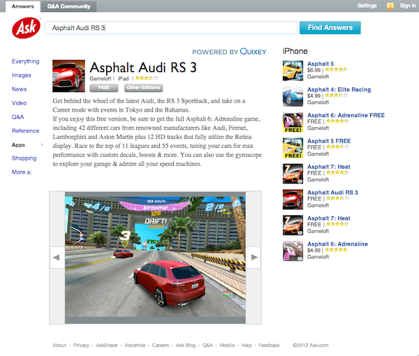 Quixey Integration with Ask Quixey Integration with Ask