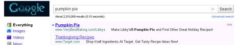 Pumpkin pie search