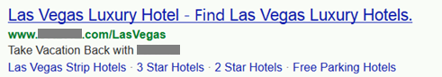 Las Vegas Luxury Hotel PPC ad