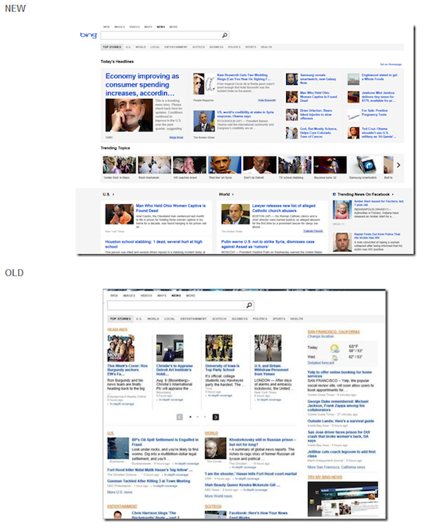 Bing News Old vs New Bing News Old vs New
