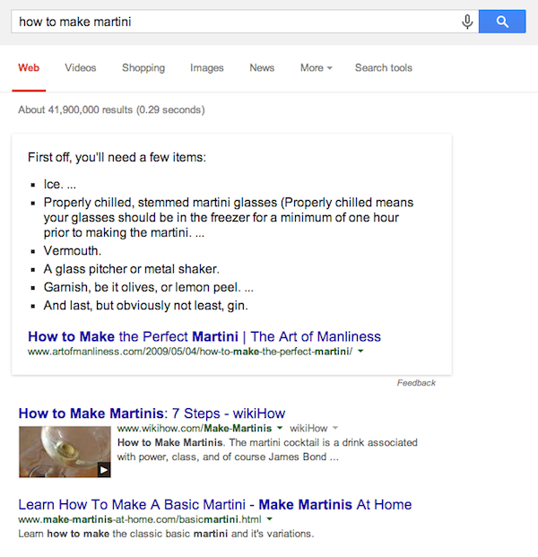 Google how to make martini Google how to make martini