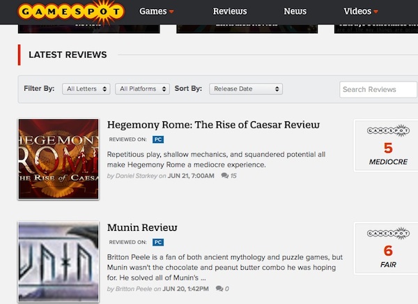 Gamespot Latest Reviews