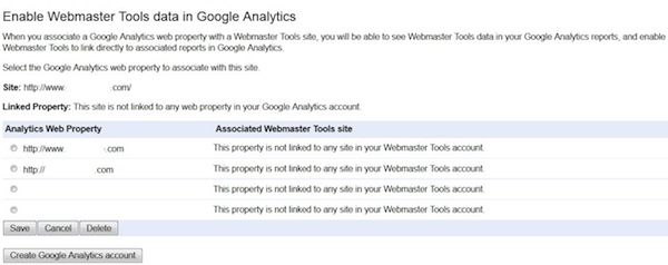 GWT Enable Webmaster Tools Data in Google Analytics