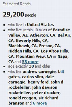 Facebook Wealthy Geo People