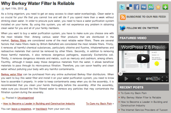 Example of blog spam Example of blog spam