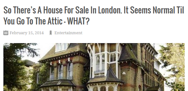 So There's a House for Sale in London...