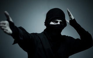 Ninja in black outfit