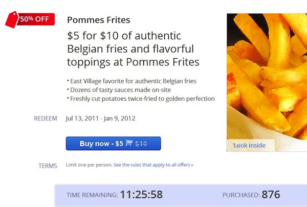 Google Offer Pommes Frites
