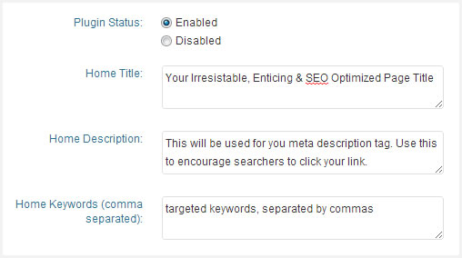 Custom page title and meta tags Custom page title and meta tags