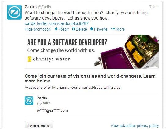 Twitter Lead Gen Card