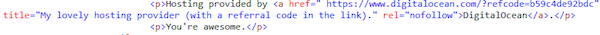DigitalOcean Nofollow link