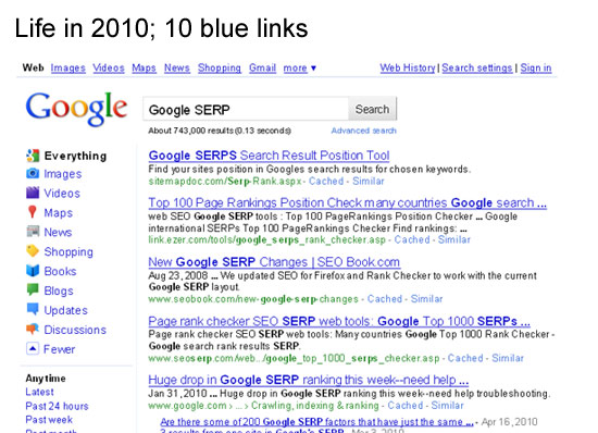 Google SERP 2010