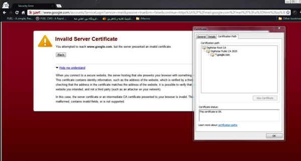 google-invalid-server-certificate