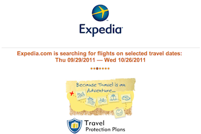 Expedia loading screen delay