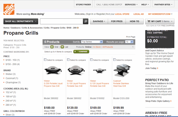 Home Depot Faceted Navigation Home Depot Faceted Navigation