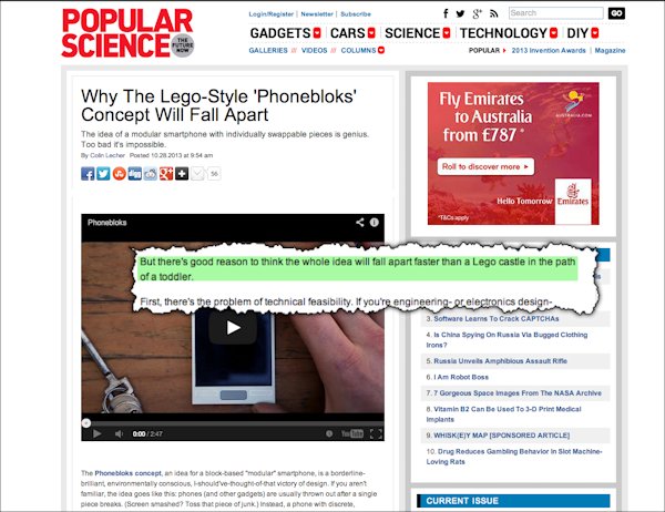 Phonebloks on Popular Science