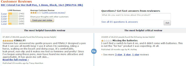 BIC Pen Customer Review