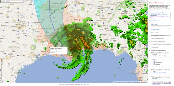 Google Crisis Response maps mashup Google Crisis Response maps mashup