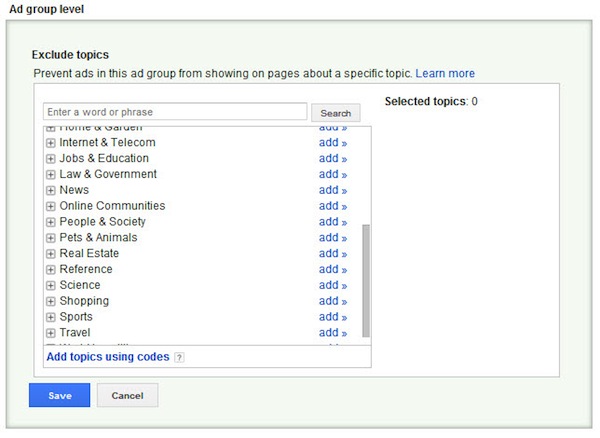 google-display-network-exlude-topics
