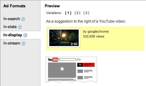 AdWords TrueView Video Ad Positions on YouTube