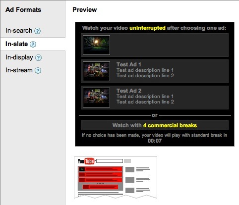 AdWords TrueView Video Ad Positions on YouTube